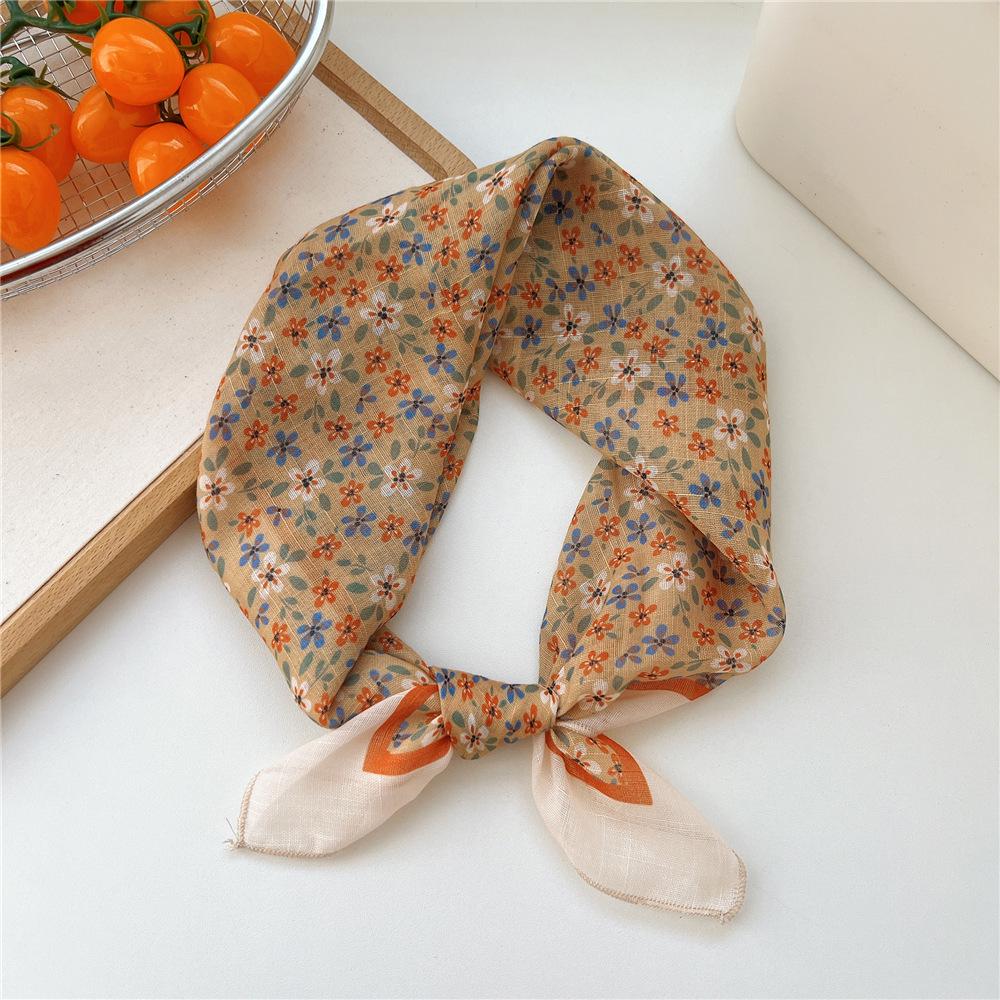 58 Cotton Linen Silk Scarf - Versatile Korean Fashion Neck and Head Bandana for Women