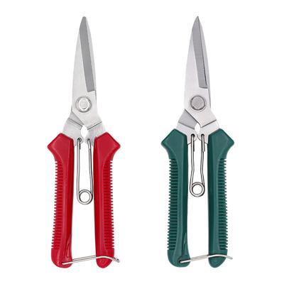 Stainless Steel Outdoor 190mm Straight End Pruning Scissors With Anti Slip Handle, Bonsai Garden Gardening High Branch Scissors