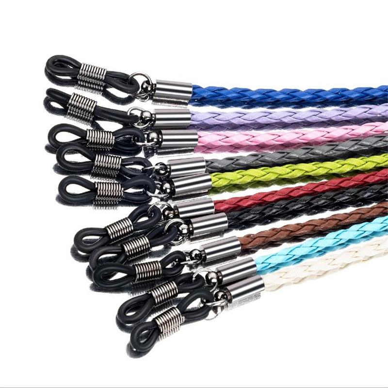 Corda Spessa a Torciglione in Pelle per Occhiali da Sole Catena per Occhiali Intrecciata Cordoncino per Occhiali Sport All'Aria Aperta Antiscivolo Accessori per Occhiali