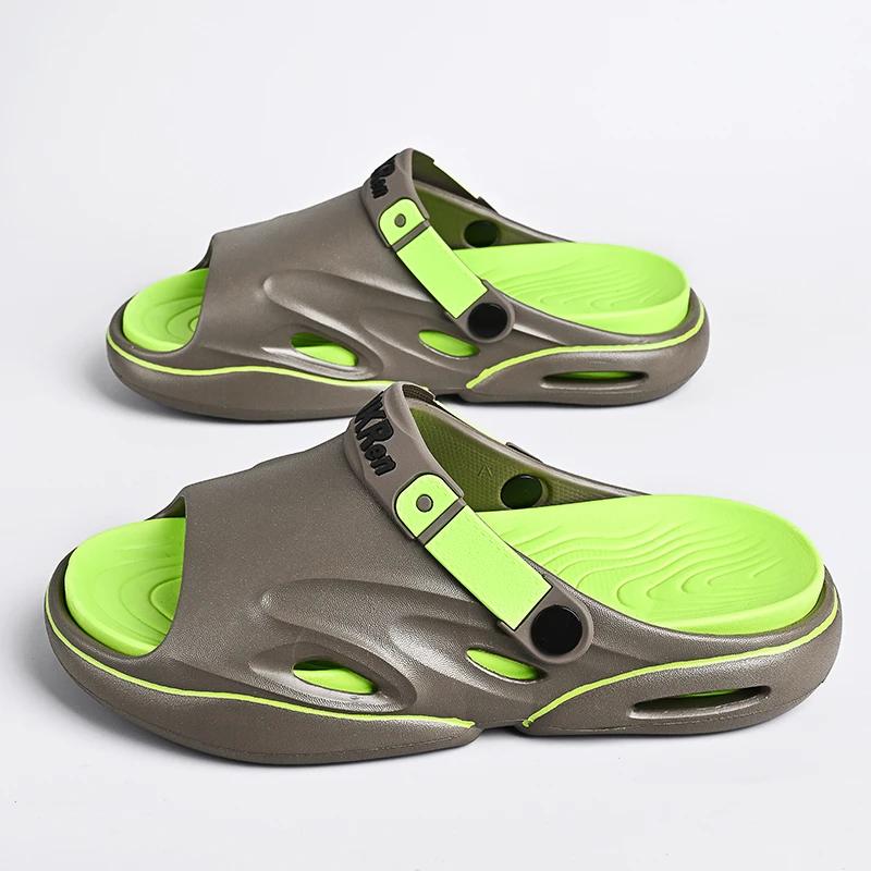 

Мужские тапочки Лето 2024 EVA Удобные мягкие подошвы на платформе Шлепанцы Сандалии Мужские для дома и улицы Прогулки Пляж Мужская обувь 45-46(28cm) зелёный