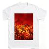 Slayer Fiery Hell Demon Battle Print Tshirt Unisex Soft Cotton Loose Horror Shooting Game Gamer Casual Daily Streetwear Tee
