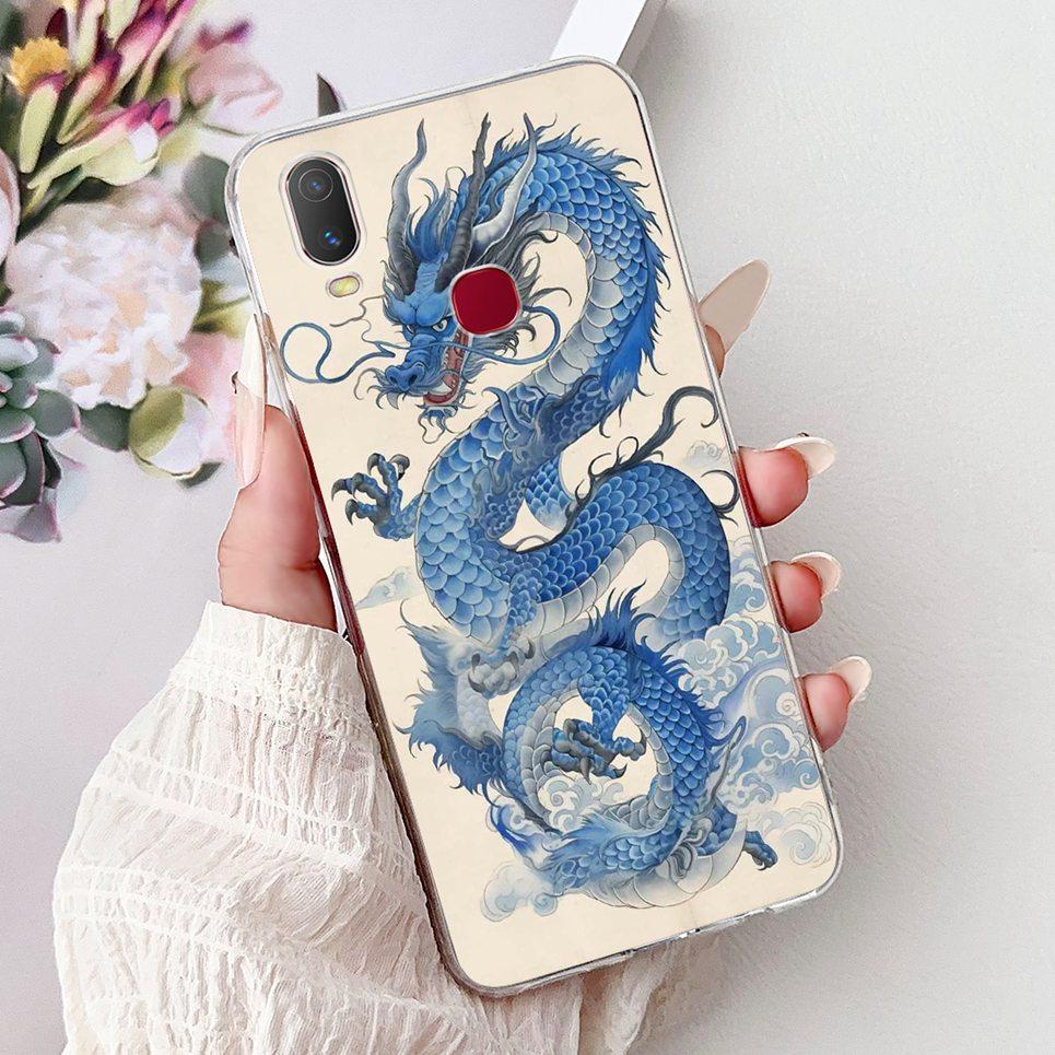 Cool Style Tiger Dragon Pattern Phone Case For Vivo Y11 2019 / Vivo Y12i 1906 Clear Soft Silicone TPU Back Cover Cartoon Coques