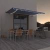 VidaXL Manual Retractable Awning with LED Terrace Awning Balcony Awning Garden Patio Outdoor Window Shading 3069221