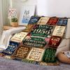 Vintage Milestone Greetings Blanket Comfortable Texture For Sofa Couch Office Bed Picnics Allseason Use Cozy Home Lovers Ideal Gift For Birthday