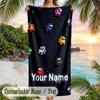 Among Us Beach Towel, Personalized Custom Text, Quick Dry Soft Large Towel For Swimming Pool Travel