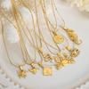 Crawfish Zodiac Pendant Necklace, 18k Gold Titanium Steel, Exaggerated Clavicle Chain Jewelry