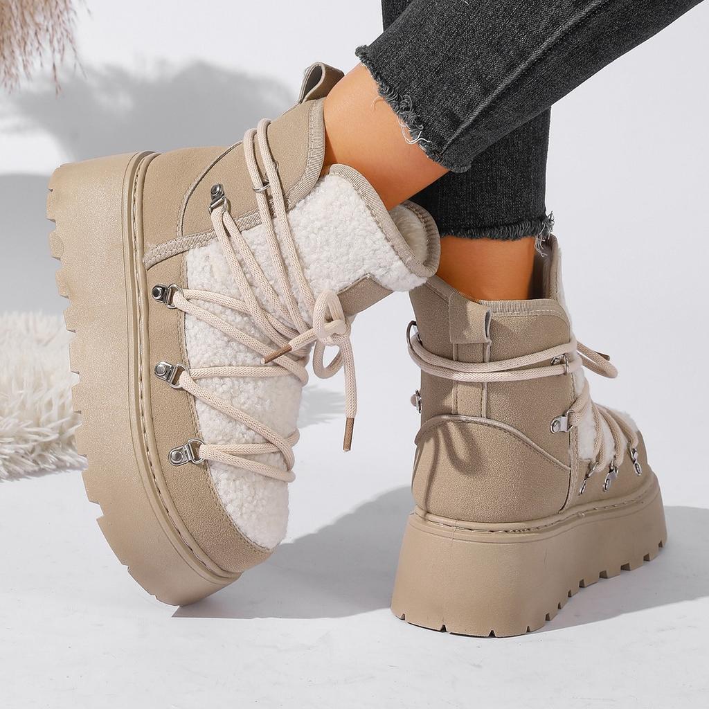 New Style Thick-soled Snow Boots with Extra Padding, Short Cotton Shoes for Women in Large Size