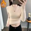 2025 Autumn/Winter Women's Plus Size Knit Fleece Sweater Dress: Slimming, Warm, Stylish Inner Layer