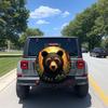 Autumn Forest Cute Bear Pattern Car Tire Cover For Outdoor Spare Tire Protection, Made Of High-Quality Polyester Fiber, Easy To