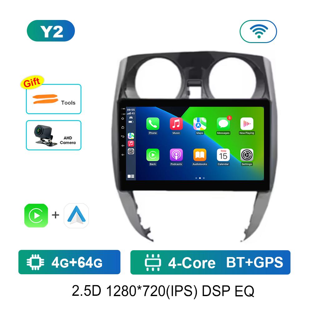 Car Radio Multimedia Player 10.1 Inch for Nissan Note 2 E12 2012 - 2021 Android OS 4G DSP Stereo Navi GPS Touch Screen Bluetooth