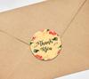 Darling Souvenir 45 Pcs Round Floral Border Black Thank You Stickers Wedding Envelope Seal-1.6