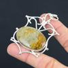 Oval Polychrome Jasper Gemstone Art Deco Trendy Pendant Jewelry Sterling Silver