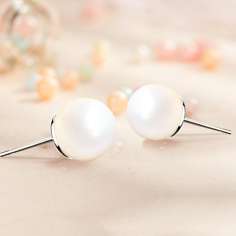 Elegant Korean Dongdaemun Pearl Tassel Stud Earrings - 925 Silver Needle, Color-Preserving Design for Women