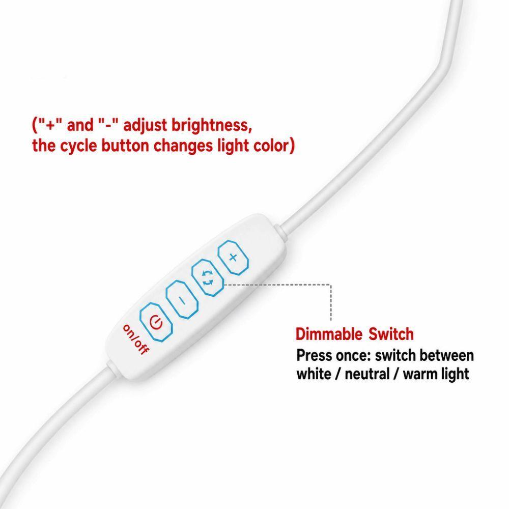 3 Color Temperature Bedside Lamp 3W Nightstand Lamp Modern Reading Lamp  Home