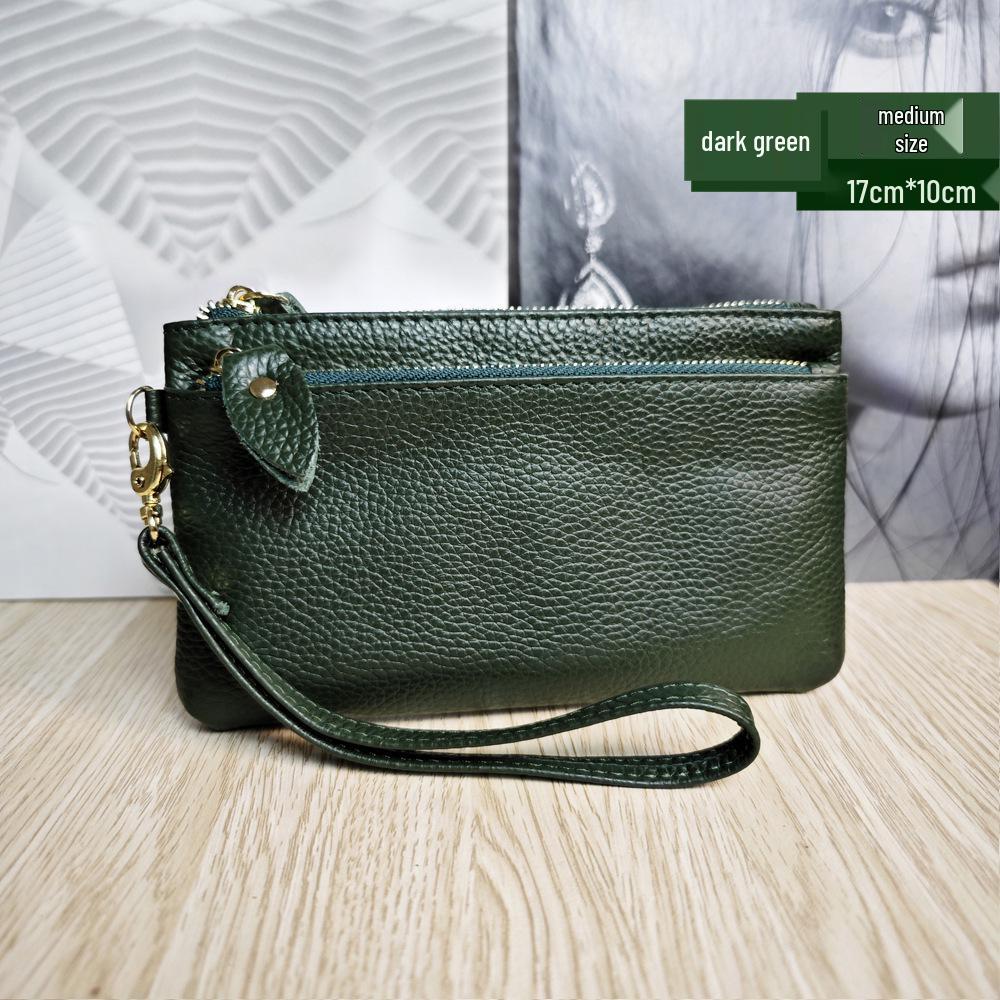 Korean Style Genuine Leather Multi-Functional Women's Wristlet Clutch Wallet