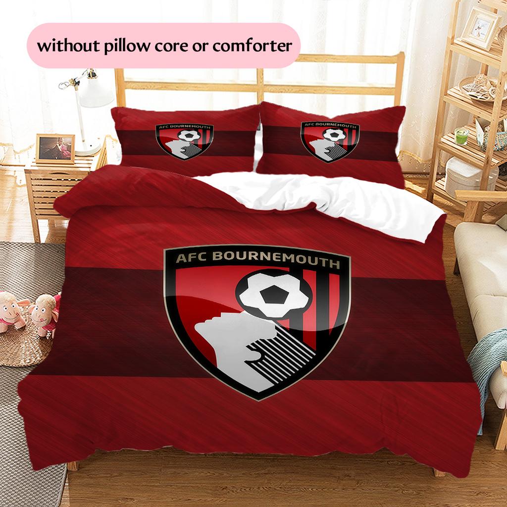 Set Copripiumino Trapuntato con Motivo AFC Bournemouth Decorazione per la Casa Regalo (1 * copripiumino + 2 * federe senza imbottitura)