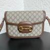 [Pre-Owned] Horsebit 1955 Logo Canvas And Leather Saddle Bag - Very Good #XPHHF5