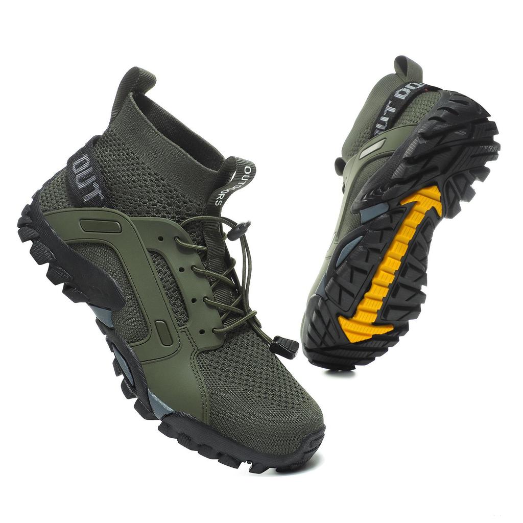 Men's Flyknit High-Top Hiking and River Tracing Shoes | Women's Amphibious Summer Style Outdoor Footwear