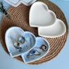 Large Double Connected Love Heart Tray Silicone Mold Jewelry Storage Tray Plaster Mold Valentine's Day Diy Molds