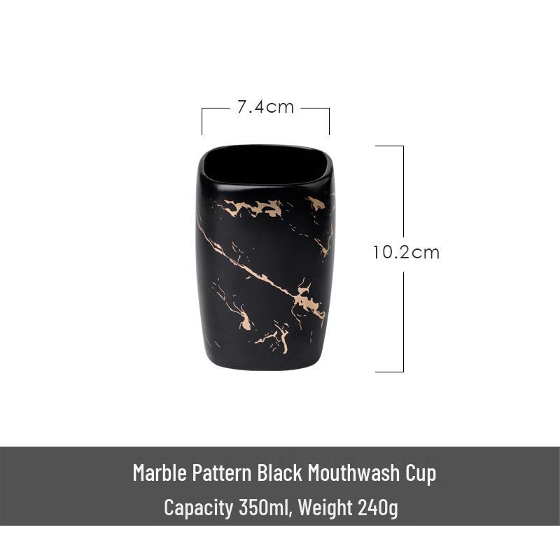 Gold Marble Ceramic Dispenser for Liquid Soap, Gel, or Shampoo
