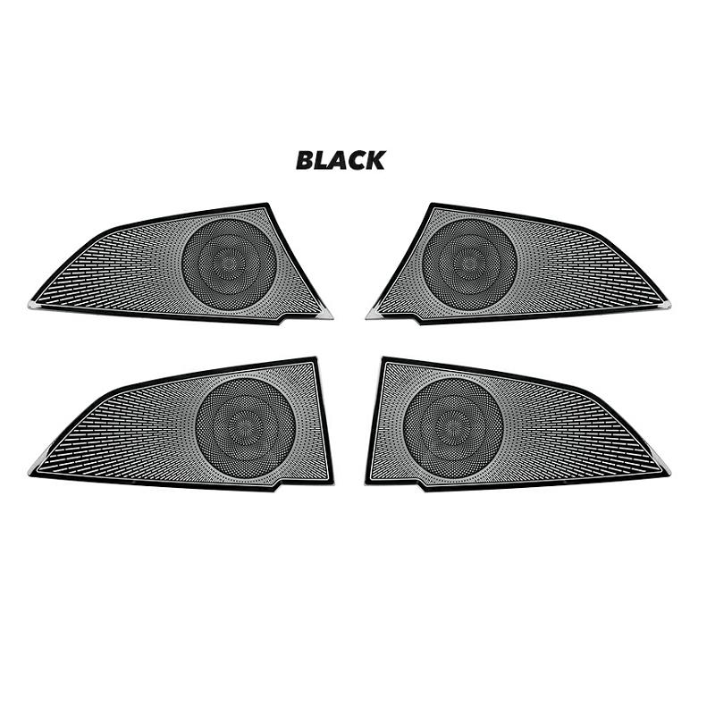 For Kia Telluride -2025 Accessories Stainless Steel Black Silver Audio Car Door Speaker Loudspeaker Frame Trim Cover LHD/RHD