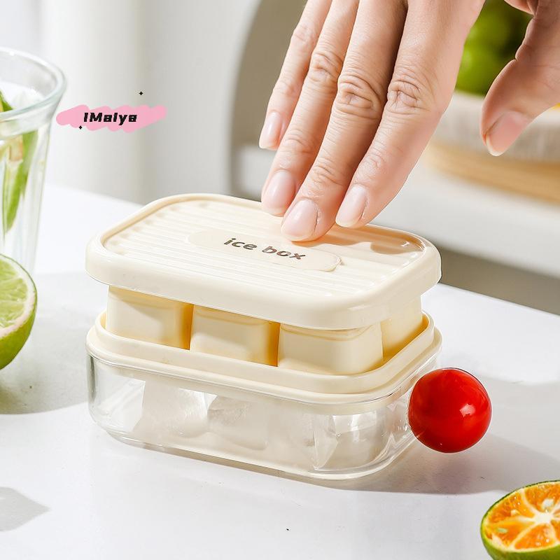 6-Grids Mini Ice Cube Tray with Lid Easy Release DIY Ice Mold Removable Lid Home Kitchen Barbecue Ice Making Tool