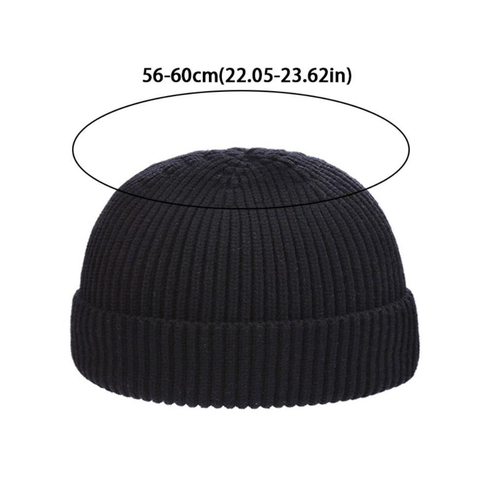Kurze Skullcap Koreanischer Stil Melonenmütze Retro Strickmützen Herbst und Winter