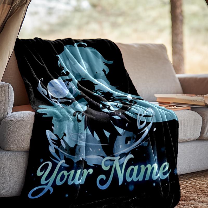 Custom Name Genshin Throw Blanket - Perfect for Couch, Bed, Office, and outdoor Travel - Ideal Gift for Christmas & Holidays