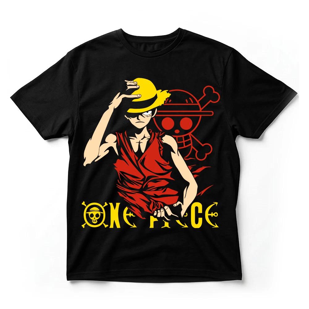 One Piece Luffy Red Silhouette TShirt Straw Hat Jolly Roger Anime Graphic Tee S