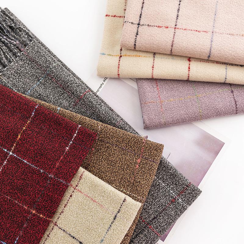 Winter Plaid Scarf for Women Korean Style Commuting Cold Proof Scarf Extended Style Elegant Warm Shawl Plaid Scarf