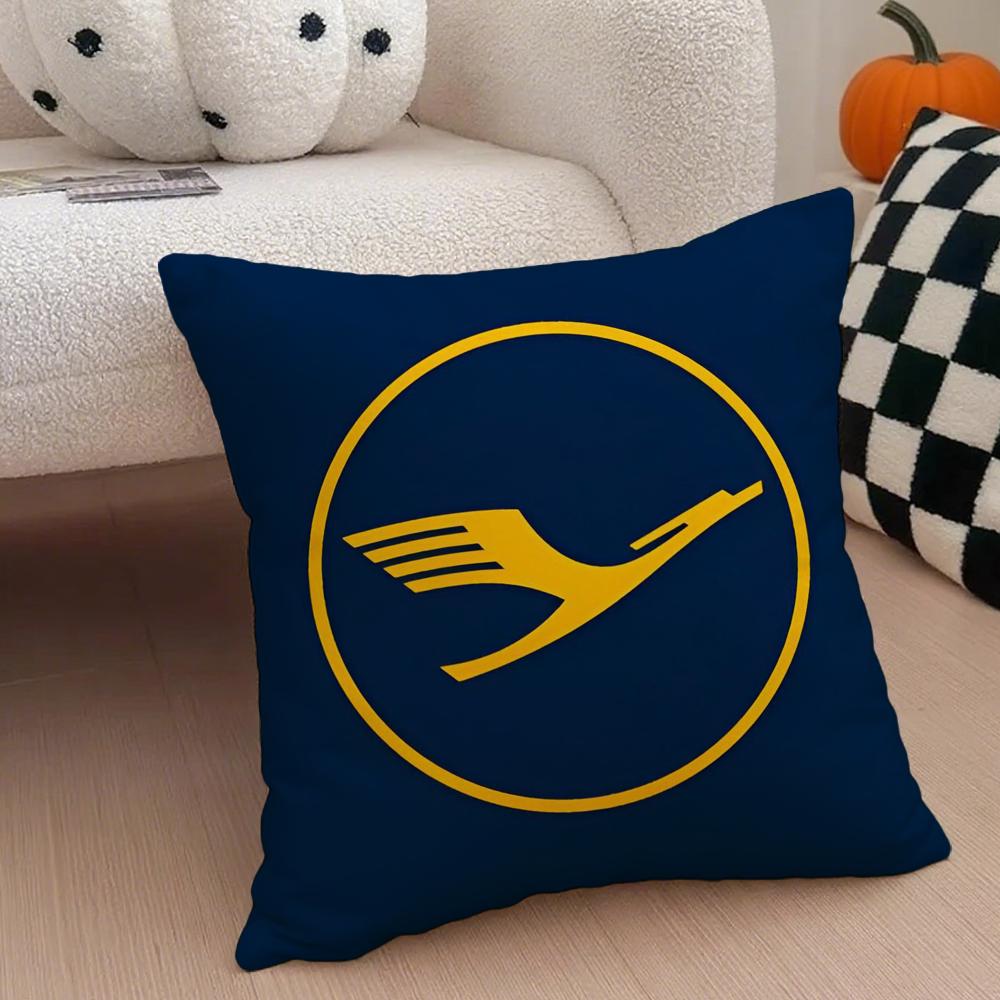 Classic German Airline Brand LLufthansa Cushion Cover Throw Pillow Cover Hidden Button Durable Polyester Chair Cushion