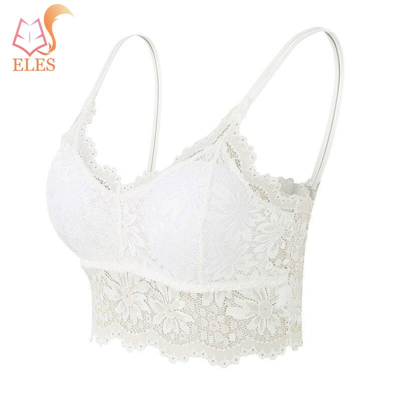 New Women Lace Bras Top Comfortable Bralette Solid Color Sexy Underwear Vest Female Hollow Out Wireless Lingerie Bra