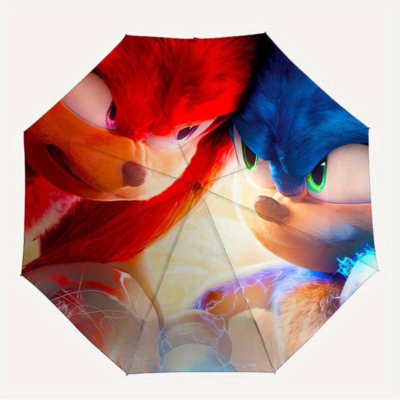 1pc Sonic the Hedgehog, Knuckles Themed High-quality Umbrella,Automatic Opening and Closing Umbrella,Multi-functional Umbrella G0811093