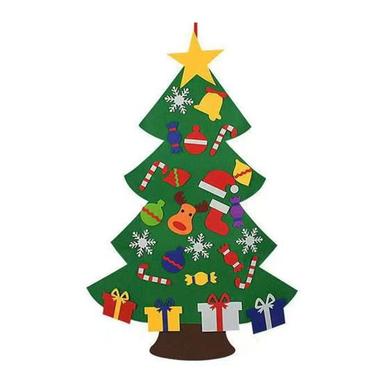 DIY Felt Christmas Tree with Detachable Ornaments Interactive Holiday Activity for Kids to Develop Motor Skills Wall Hanging Decor for Bedroom