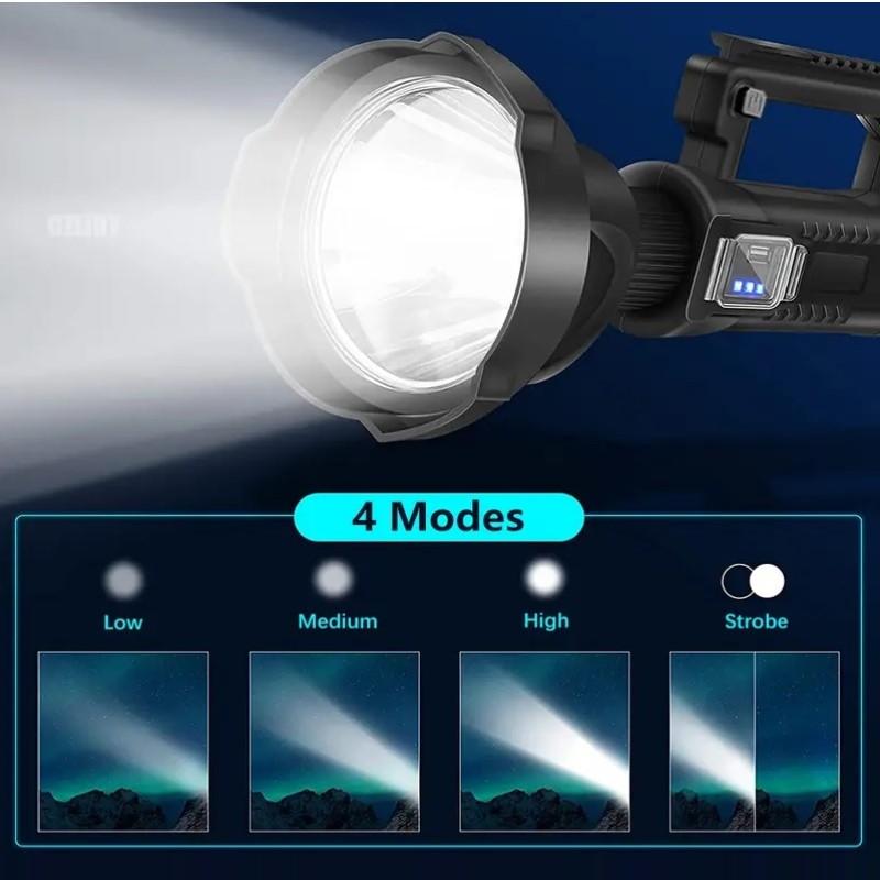פנסי Led נטענים נטענים למרחק תאורה ארוכים במיוחד פנס זרקור XHP120 פנסים עוצמתיים פנס עבודה מנורת עבודה