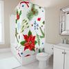 TU Christmas Shower Curtain Festive Holiday Decor Farmhouse Bathroom Fabric Backdrop Winter Themed Xmas Pattern Home Decor