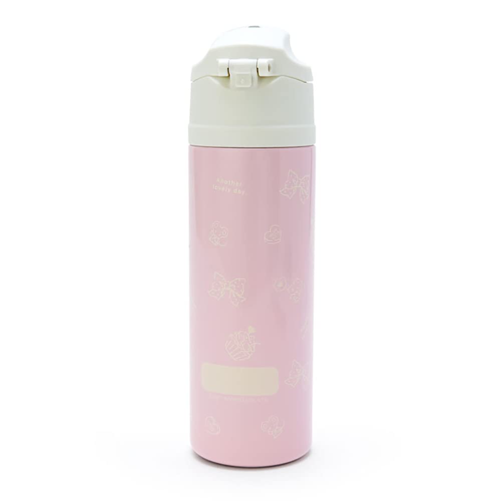 Sanrio Water Direct Stainless Steel Hello Comes with Shoulder Strap Name 212296 (SANRIO) Children's Bottle, 470ml, Drink, One-Touch Opening, Bottle,