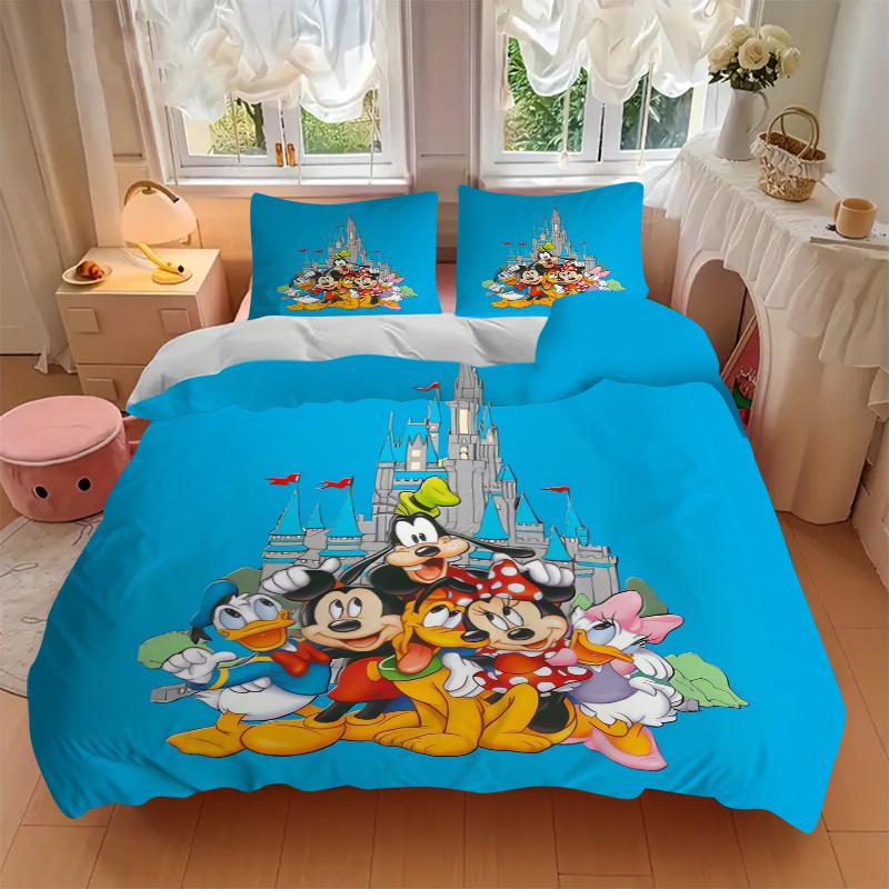 3pcs Disney Characters Quilt Set Soft and Comfortable Bedroom, Guest Room and Dorm Decor Bedding Set W019