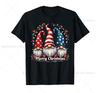 Merry Christmas Gnomes Whimsical Holiday Fun USA Flag T-Shirt