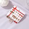 12 Pairs Christmas Earrings Santa Claus Pendants Gift Ornaments Ear Gift Christmas Earrings Set Bow Knot/Bell/Snowflake