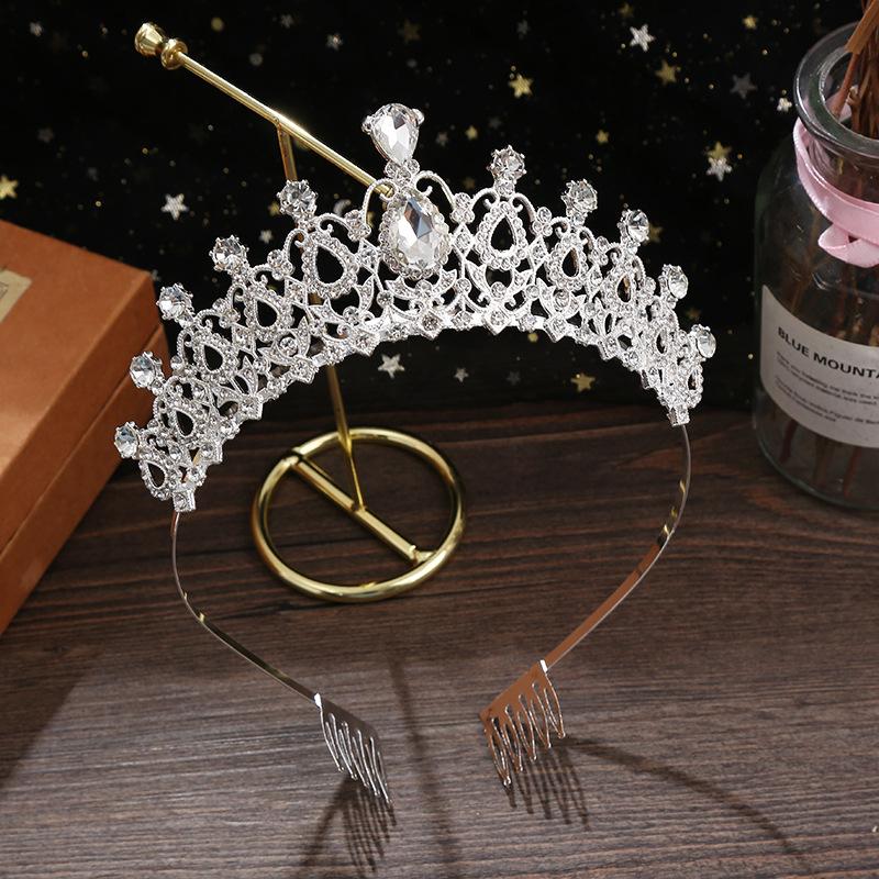 Brautkrone Hochzeit Hochsteckfrisur Haaraccessoire Legierung Strass Haarreif Anti-Rutsch Kamm Haarreif