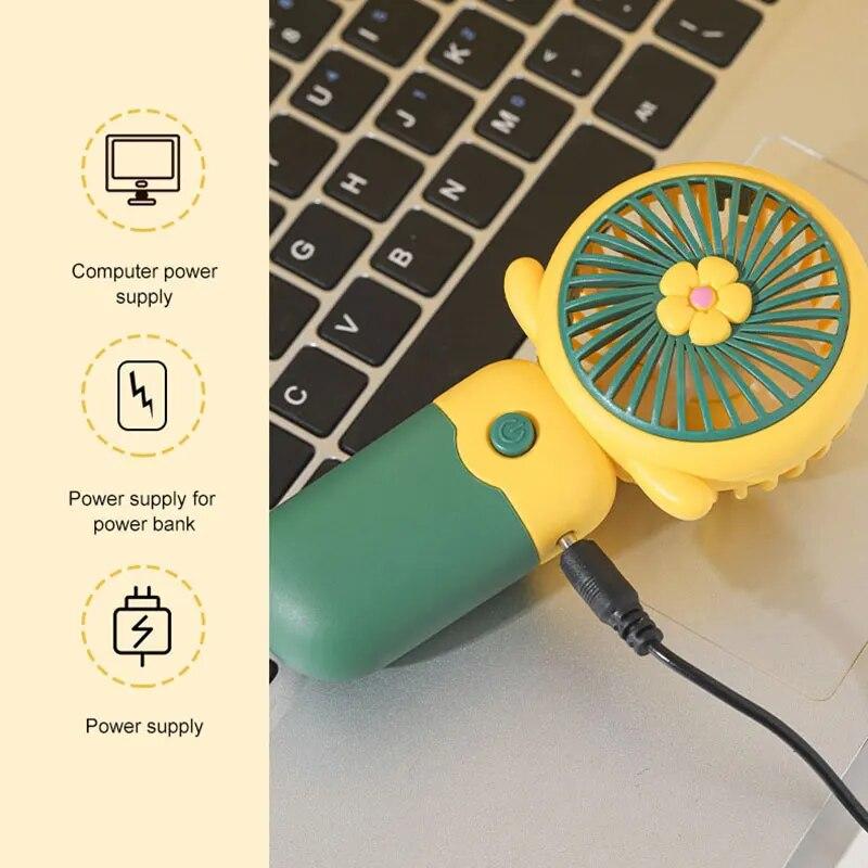 1pc Daisy Flower Small Fan Household Outdoor Pocket Compact Fan Handheld Mini Portable USB Charging Handheld Mini Fan