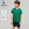 HAZZYS Kids' 2025 Summer Versatile Elastic Short Sleeve Round Neck T-Shirt