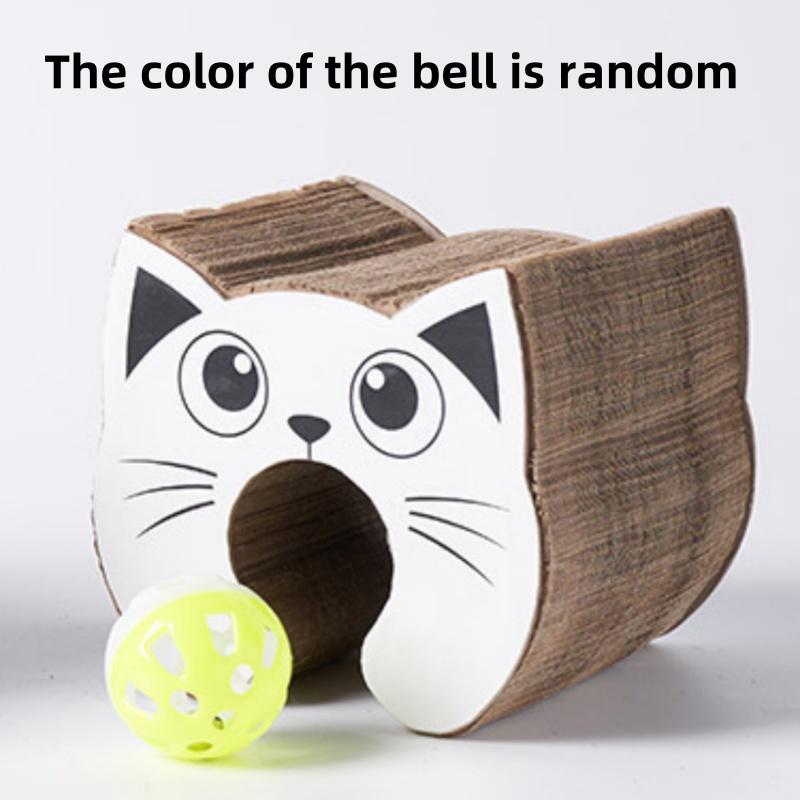 

Складной волшебный орган в форме кошачьей головы, когтеточка для кошек, игрушка для питомца для снятия стресса и заточки когтей, гофрированный картон, интерактивная игрушка для кошек 10cm×11cm