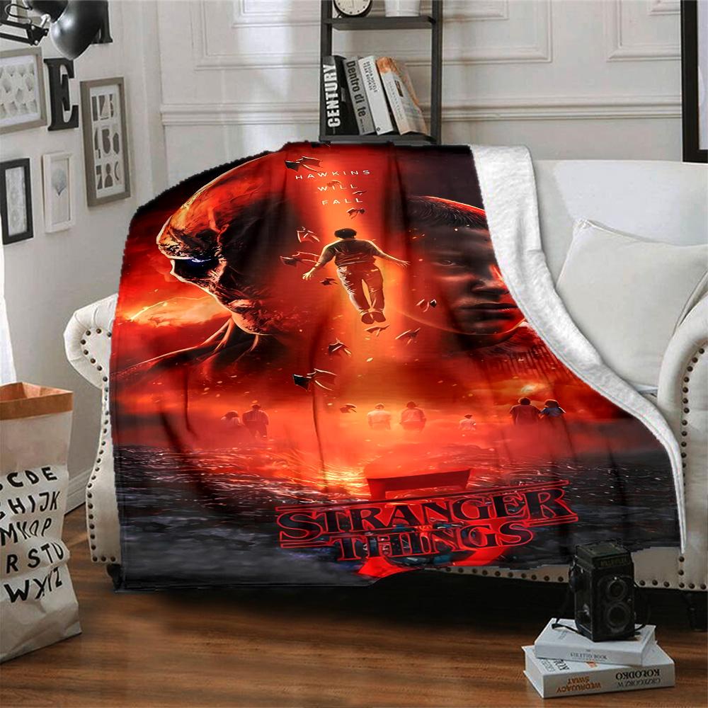 Stranger Things Blanket Warmthful Decor Suitable for Livingroom Office Chair Picnics for All Seasons Playful Design