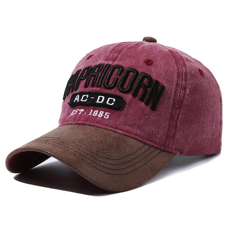 Old Retro Casual Cap Women's New Embroidered Letter Color Matching Hat Outdoor Face Small Baseball Cap Men