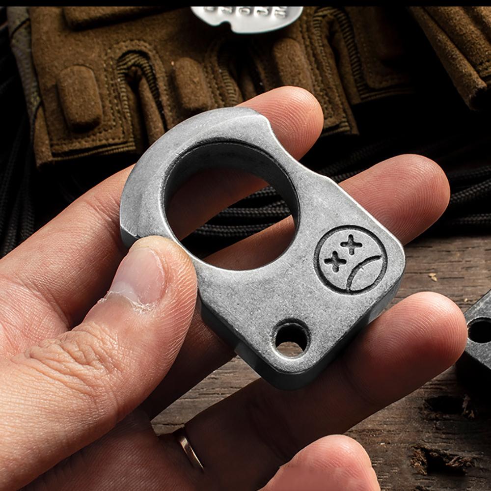 2Pcs Outdoor Edc Knuckle Survival Escape Tool 3Cr13 Stainless Steel Silver+Gray