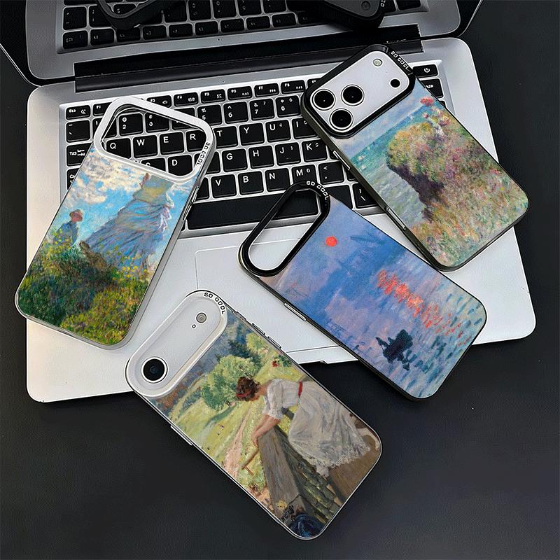 Claude Monet Oil Painting Shockproof Phone Case for iPhone 17 Air 16 16E 15 Pro Max 14 Plus 13 Mini 12 Back Cover Anti Fall Fund