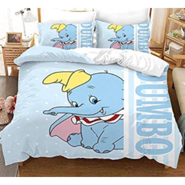 3D Digital Printing Three-Piece Dumbo Children'S Kit Quilt Cover Pillowcase Bedding