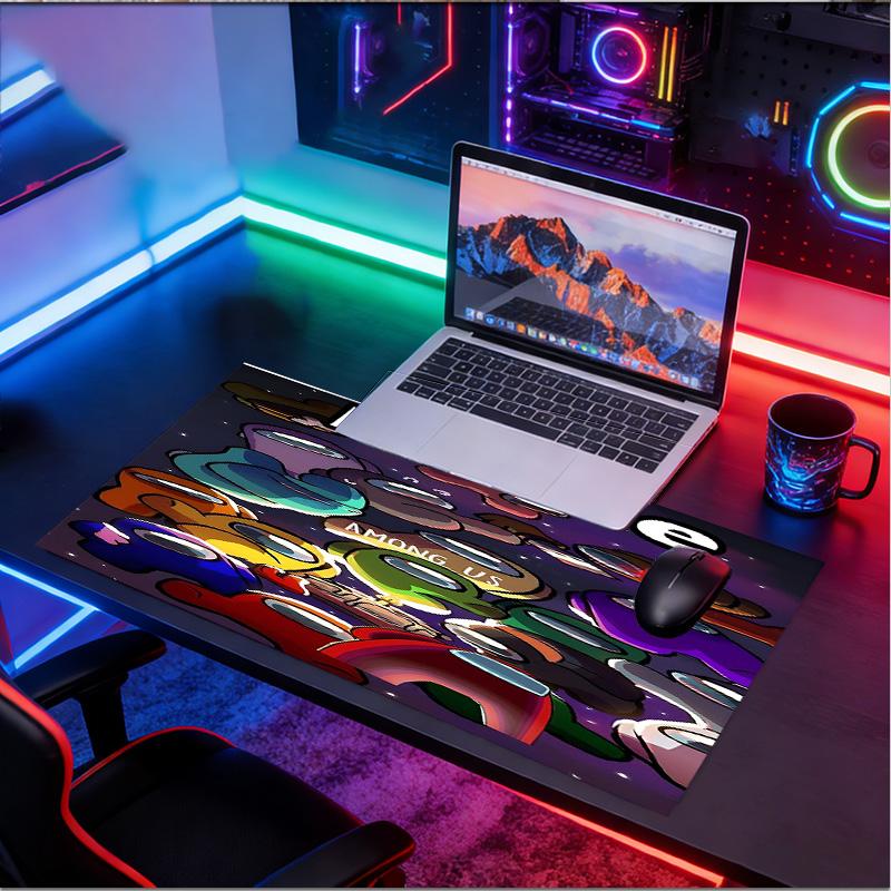 Custom Name Personalized Among Us Pattern Mousepad, Laptop PC Desk Mat, Decorative Desk Mat for Home Keyboard Pad Gift